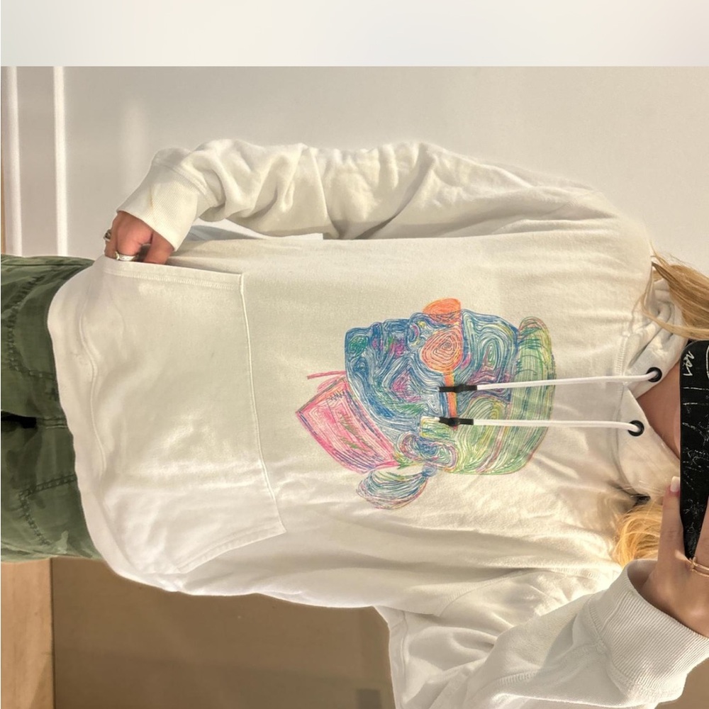 Karl Lagerfeld White Hoodie with Black Label